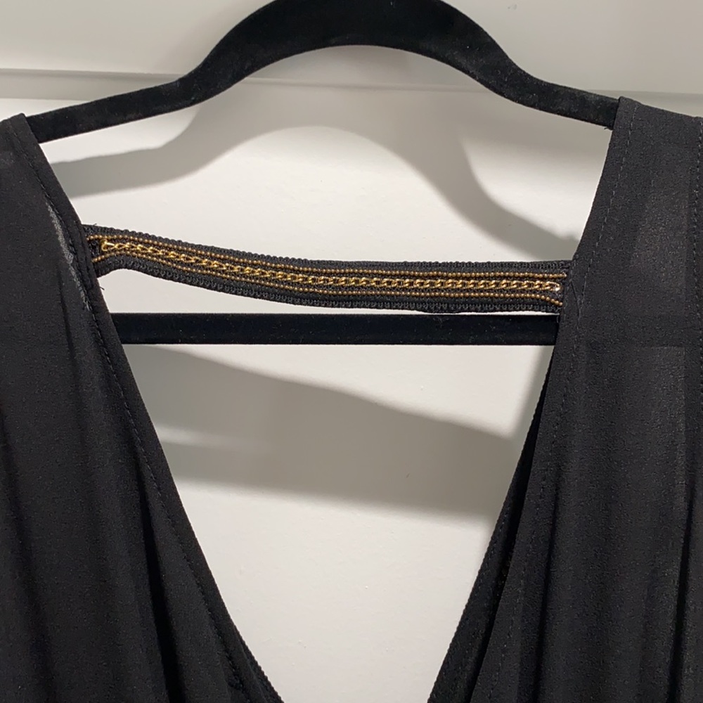 Sexy romper for women black with gold lace shorts - Picture 4 of 5